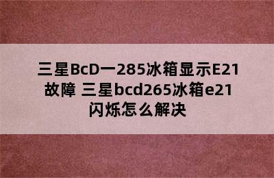 三星BcD一285冰箱显示E21故障 三星bcd265冰箱e21闪烁怎么解决